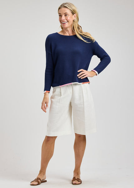 Zaket & Plover Cotton Trim Crew