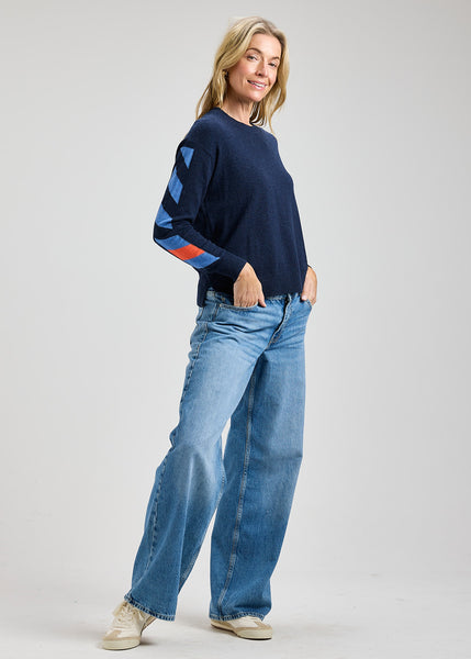 Zaket & Plover Stripe Sleeve Sweater