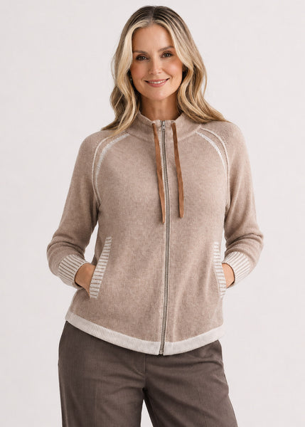 Zaket & Plover Plaited Zip Cardigan