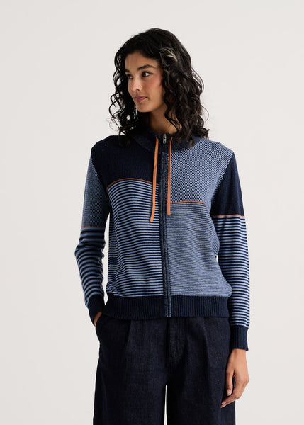 Zaket & Plover Colorblock Zip Cardigan