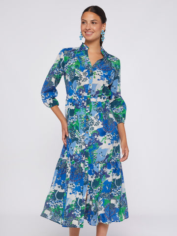 Vilagallo Blue Floral Dress