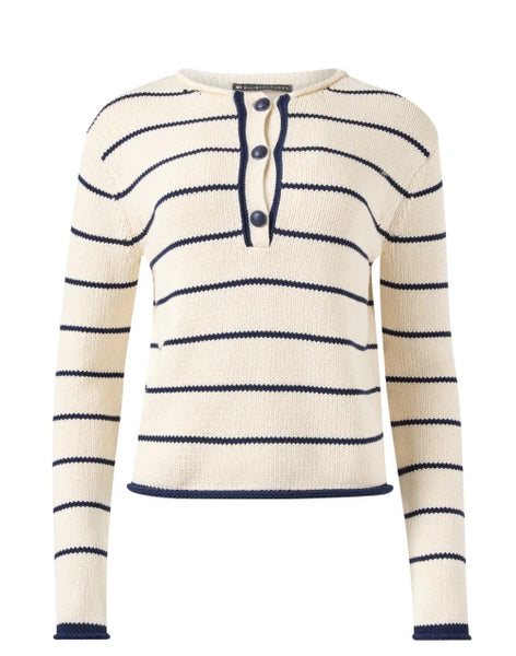Elliott Lauren Striped Placket Sweater