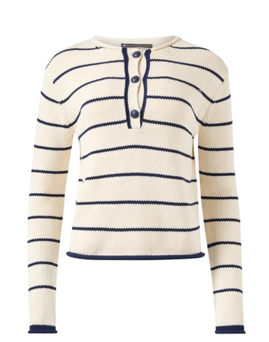 Elliott Lauren Striped Placket Sweater