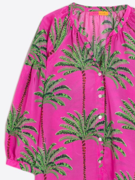 Vilagallo Pink Palm Tree Shirt
