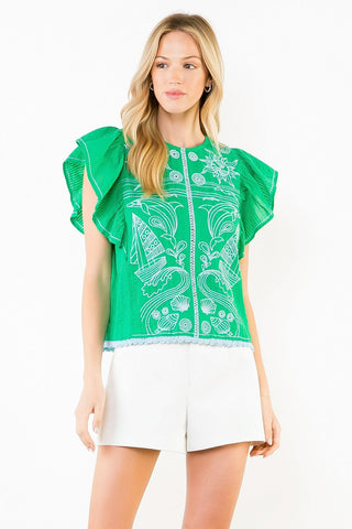 Summer Embroidered Top
