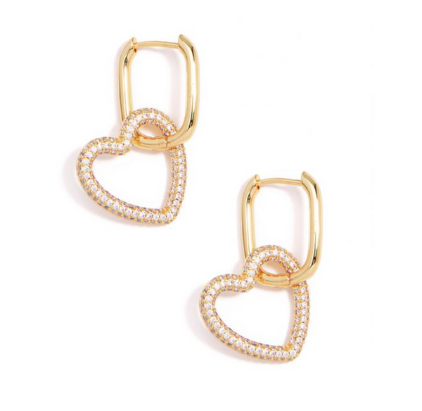 Crystal Heart Drop Earring