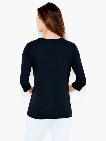 NIC+ZOE 3/4 Sleeve Boat Neck Tee