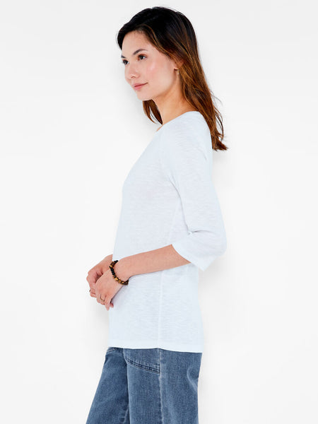 NIC+ZOE 3/4 Sleeve Boat Neck Tee
