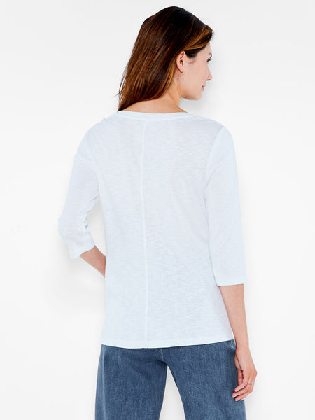 NIC+ZOE 3/4 Sleeve Boat Neck Tee